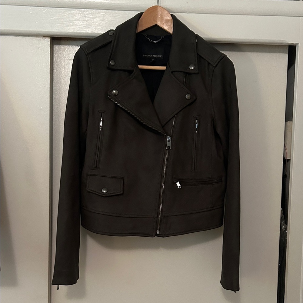 Women's Dark Green Biker Jacket